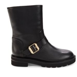 Stuart Weitzman Black Ryder Lift Leather Bootie Ankle Boots- New in box